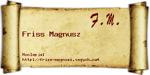 Friss Magnusz névjegykártya